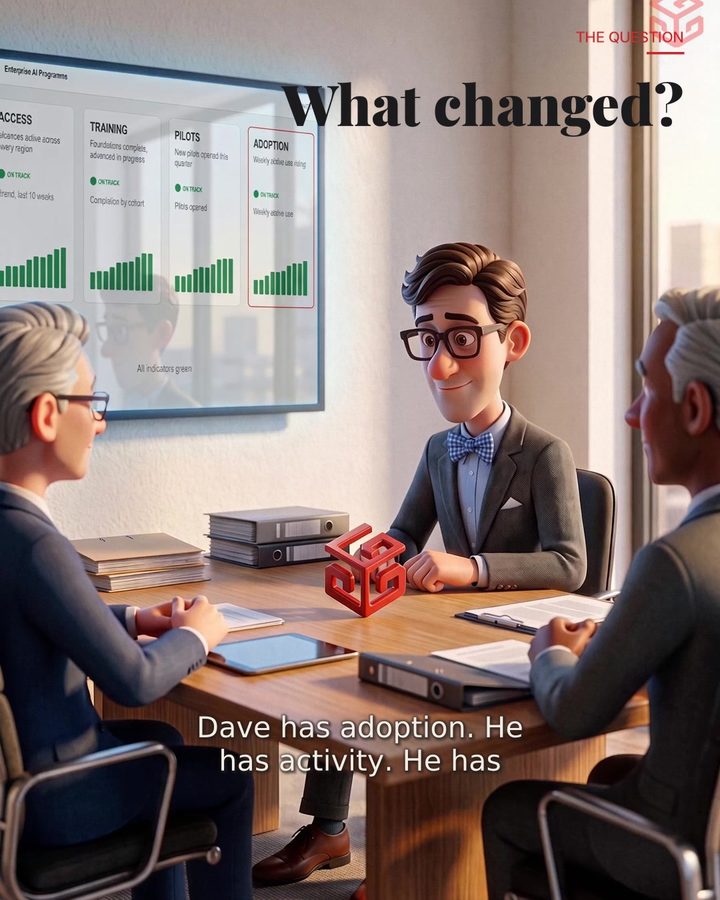 The Meet Dave special, What Changed?: Dave as a Group COO in the boardroom.